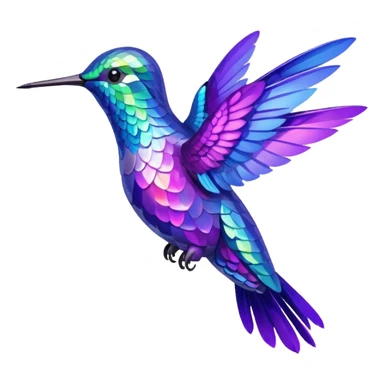 hummingbird with blue and purple with sparks sticker