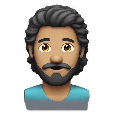 guy with mullet and beard and mustache  sticker