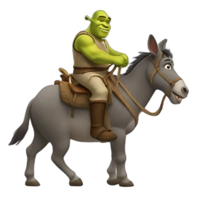 Shrek riding donkey sticker