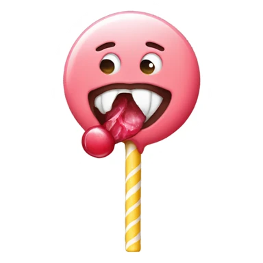 face licking a lolipop sticker