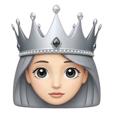 silver feminine crown with gray spinel sticker
