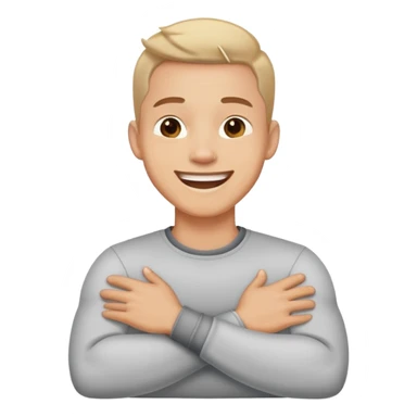 Man crossing arms on neck laughing  sticker