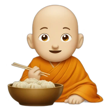 Monk eating dumplings  sticker