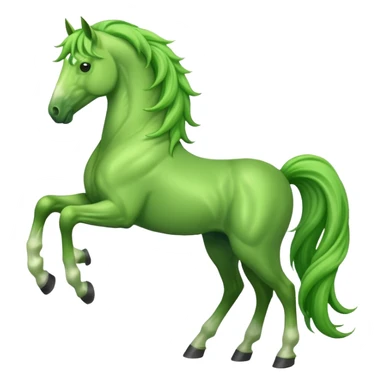 Green horse standing up with two feets  sticker