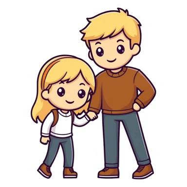 wedding Girl with blonde hair and man with brown hair sticker