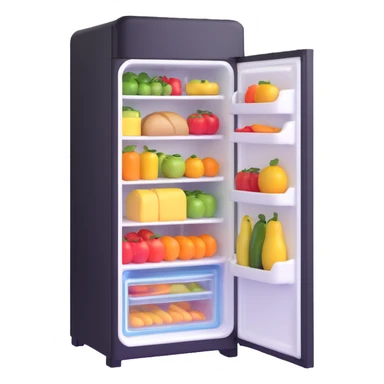 refrigerator with food inside sticker