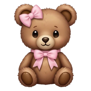 Teddy bear with light pink bow  sticker