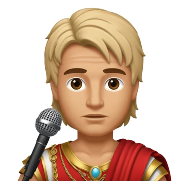 Román rockstar with a microphone  sticker