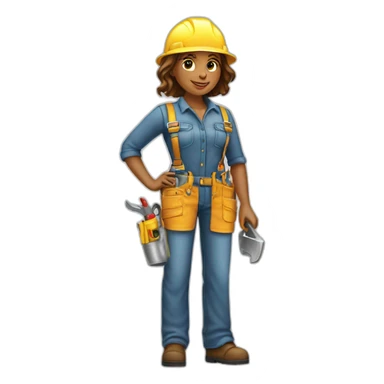 expert standing handyman girl sticker