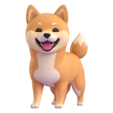 shiba inu standing, laughing sticker