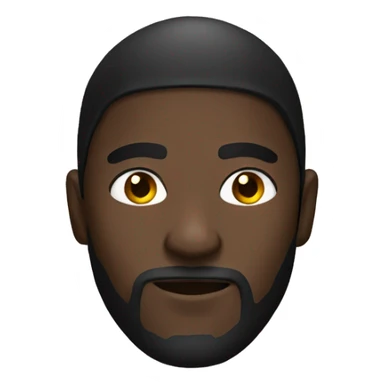 Create a emoji of a black man staring with black hood, pitch black eyes, thin beard sticker