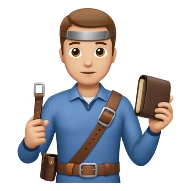 Un père avec une ceinture à la main  sticker