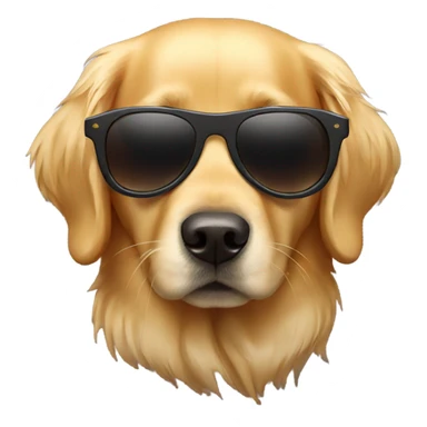 Golden retriever wearing sunglasses sticker
