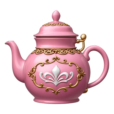 Pink steaming tea pot sticker