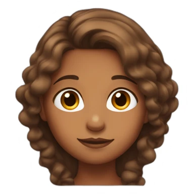 blushing brown girl looking down with long hair sticker