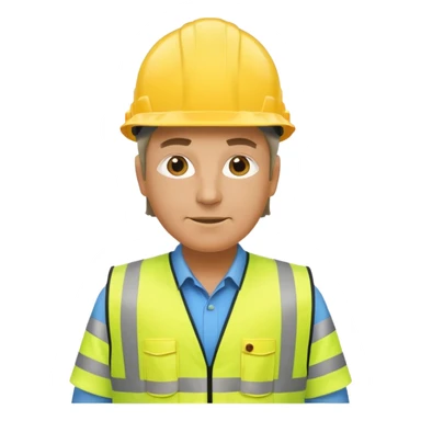 middle aged safety manager standing full body sticker