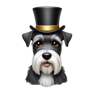 Schnauzer with a fancy top hat  sticker
