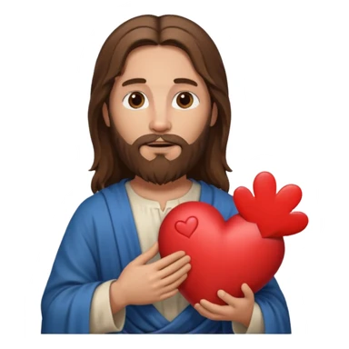 jesus holding a heart sticker