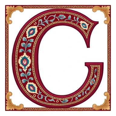  letter c made out of persian carpet texture sticker