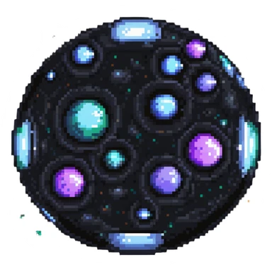 galaxy nebula orb, pixel art style, tiny stars and cosmic swirls sticker