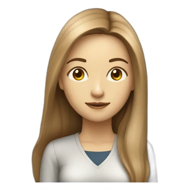woman data science engineer, white, brown long hair, dealing with all the data related requests sticker