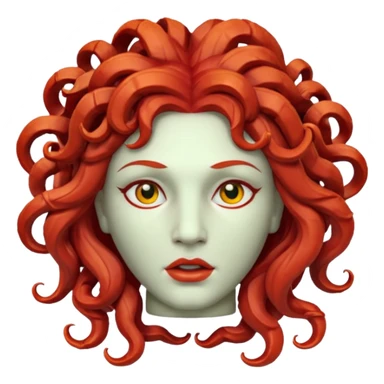 statue head medusa red hair marble sticker
