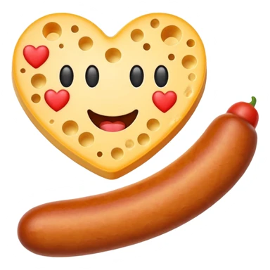 Make emoji sausage cheese love shape sticker