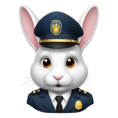 a rabbit as a fbi officer sticker