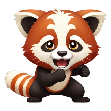 Red panda clenches his fist and is angry sticker