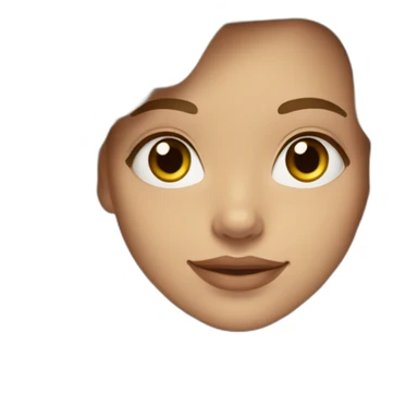 brunnette girl with blonde highlits, wavy hair, light brown eyes sticker