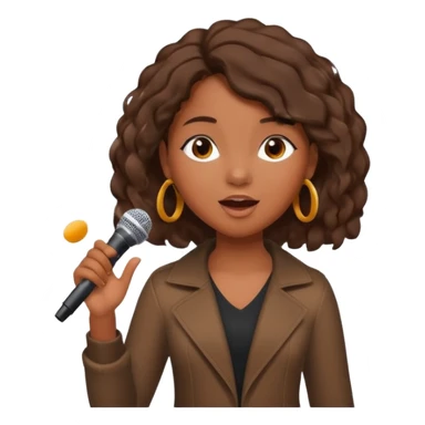 African American girl singing with microphone in her hand Abe music notes everywhere floating around sticker