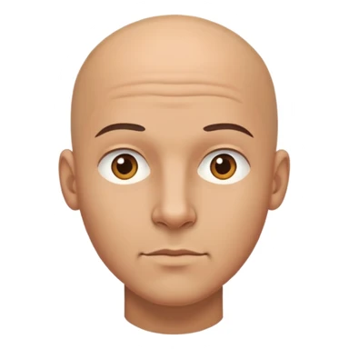 bald male portrait looking ahead sticker