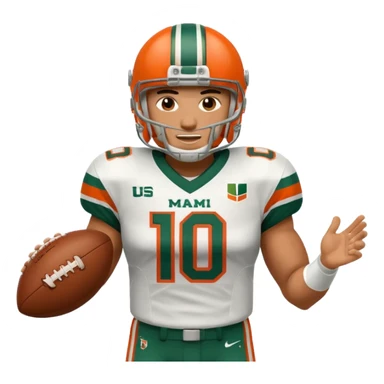 football player for the university of miami wearing number 10 sticker