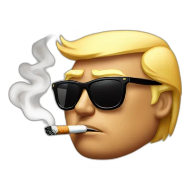 Donald trump smoking cigarette with sunglasses sticker