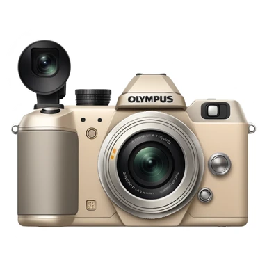 Extremely abstract Olympus Superzoom 70G camera, grayish-beige color, just the silhouette outline with no internal details sticker