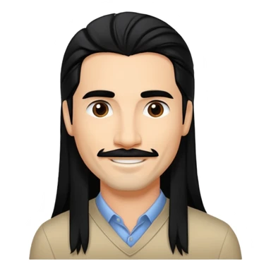 Kevin Richardson from Backstreet Boys with long black hair sticker