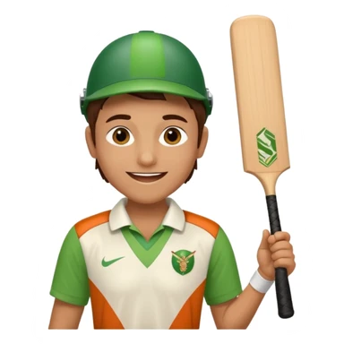 A person celebrating after winning a match of cricket sticker