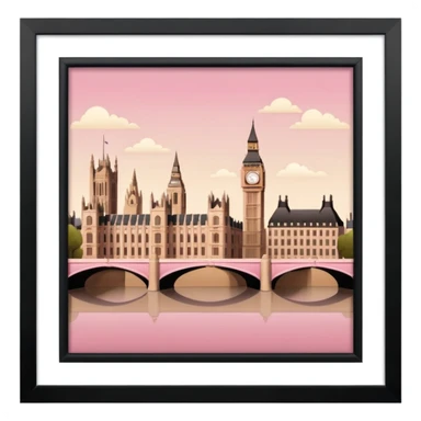 london in beige brown and pink tones sticker