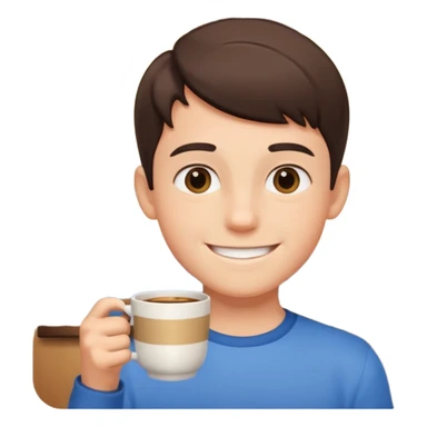 smiling boy with cup indoors sticker