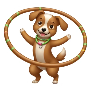 Dog hula hooping sticker