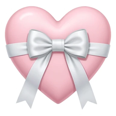 pastel pink heart with white ribbon bow wrapped neatly around the center  sticker