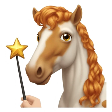 ginger half human half horse face with a magic wand thats distrought sticker