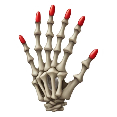 skeleton hand with red long pointy nails sticker