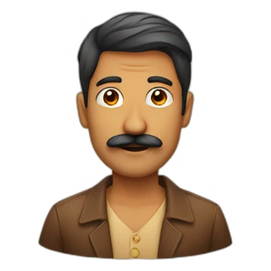 indian male with stache sticker