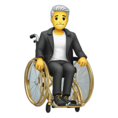 Guy on a wheelchair with gold chains sticker