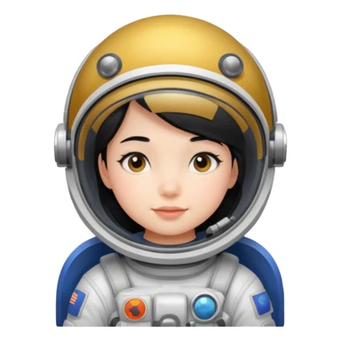 Astronaut girl kid with black hair sticker