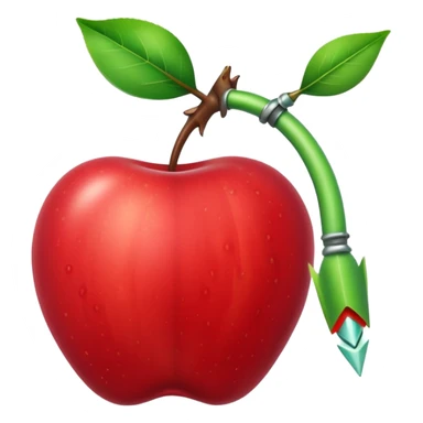 arrow, apple, and worm sticker