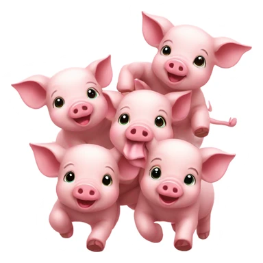 Happy baby piglets  sticker