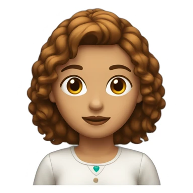 chica con el pelo marrón,largo y liso, ojos marrones oscuros y piel clara sticker