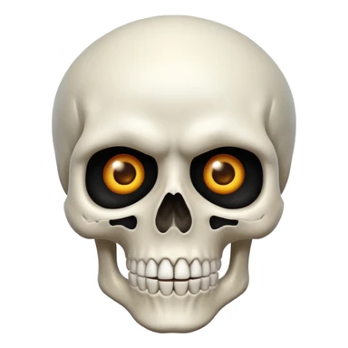a skull face looking very suprized and mewing that looks very realistic sticker